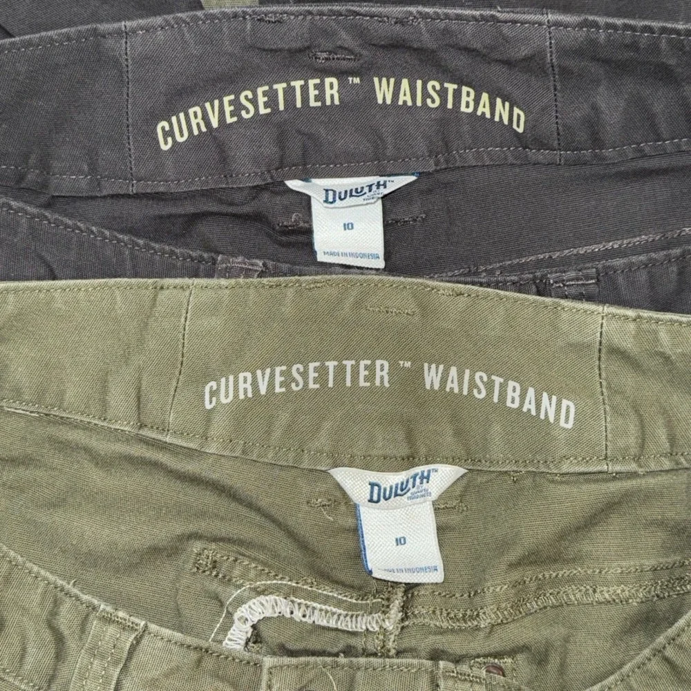 Duluth Trading Co CurveSetter Shorts Womens 10 Grey Green Lot 2 EUC Stretch - Picture 9 of 10